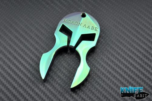 custom ADV tactical knock tool by Andre De Villiers, anodized green and purple