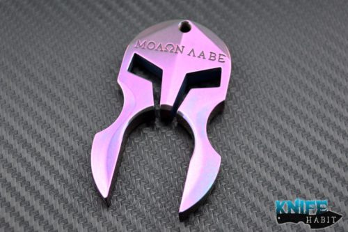 custom ADV tactical knock tool by Andre De Villiers, anodized purple and blue