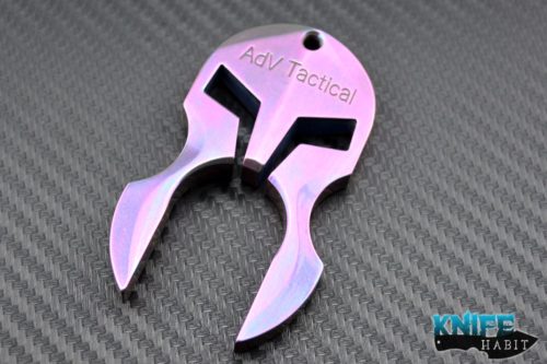 custom ADV tactical knock tool by Andre De Villiers, anodized purple and blue