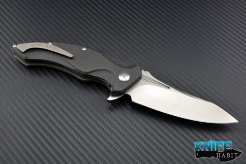 custom Jason Brous Blades T4 knife, Jason Moriel-Riboloff collaboration, carbon fiber scales, d2 blade steel