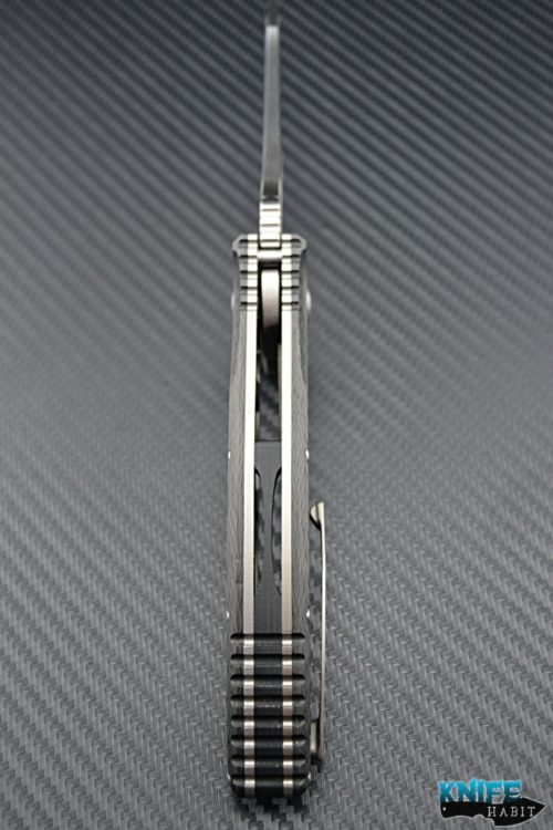 custom Jason Brous Blades T4 knife, Jason Moriel-Riboloff collaboration, carbon fiber scales, d2 blade steel