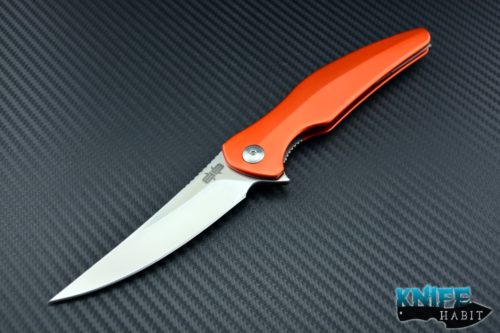 custom jason brous blades sniper, orange titanium scales, d2 blade steel