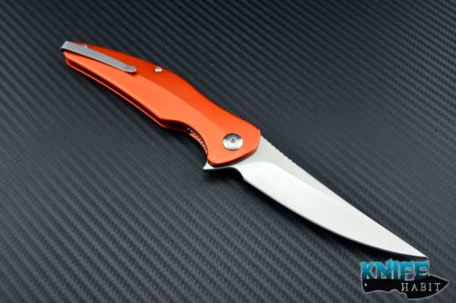 custom jason brous blades sniper, orange titanium scales, d2 blade steel