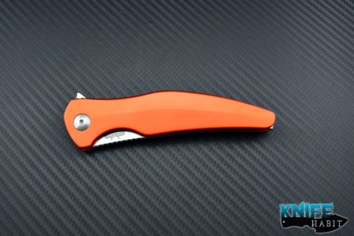 custom jason brous blades sniper, orange titanium scales, d2 blade steel
