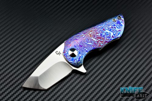 custom Christensen Knifeworks Cknifeworks Brute tanto, timascus scales and clip