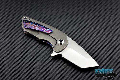 custom Christensen Knifeworks Cknifeworks Brute tanto, timascus scales and clip