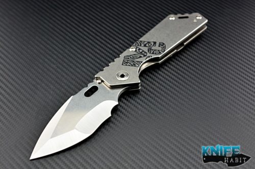 custom Mick Strider MSC AR knife, nightmare gut shovel knife, titanium scales