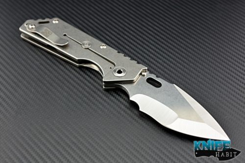 custom Mick Strider MSC AR knife, nightmare gut shovel knife, titanium scales