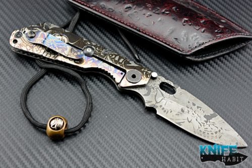 custom mick strider MSC SMF the gathering, starlingear artwork on the blade and titanium lockside with bead