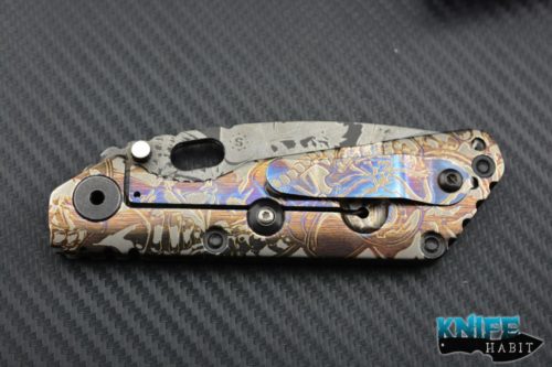 custom mick strider MSC SMF the gathering, starlingear artwork on the blade and titanium lockside with bead