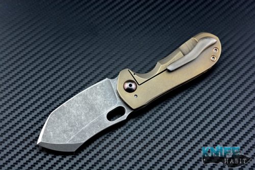 custom GB customs Tuffknives One-Off Piglet knife, CTS XHP blade steel, Full titanium