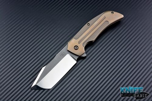 custom David Mosier Invocation knife, tanto dual tone blade