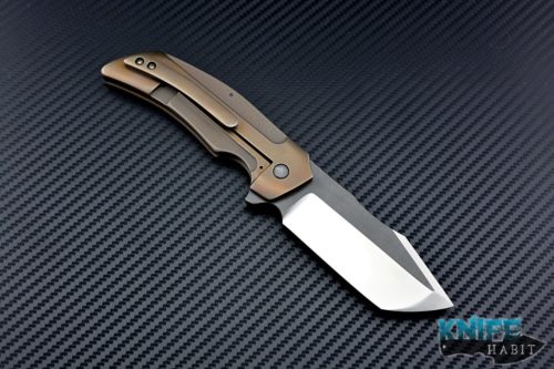 custom David Mosier Invocation knife, tanto dual tone blade