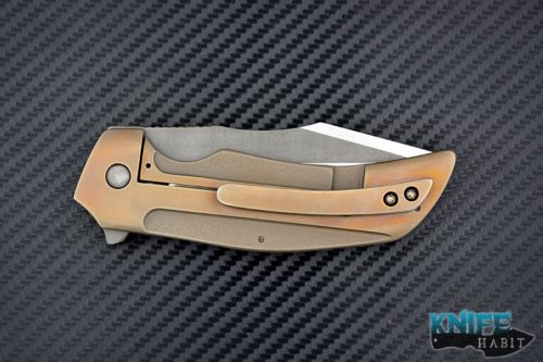 custom David Mosier Invocation knife, tanto dual tone blade