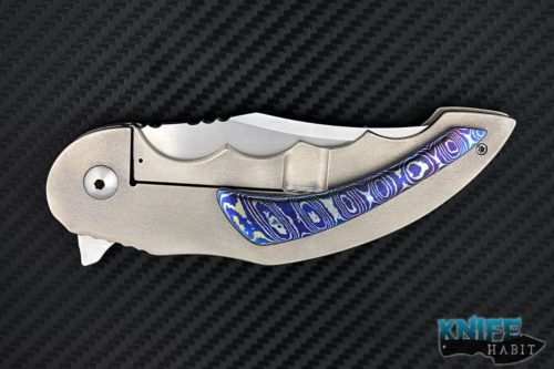 custom Jeff Vandermeulen Homicide knife, satin blade finish, titanium scales, timascus clip