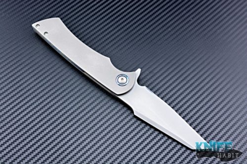 custom JI Knives bolt knife, timascus backspacer, timascus clip, ceramic bearings, z-finit blade