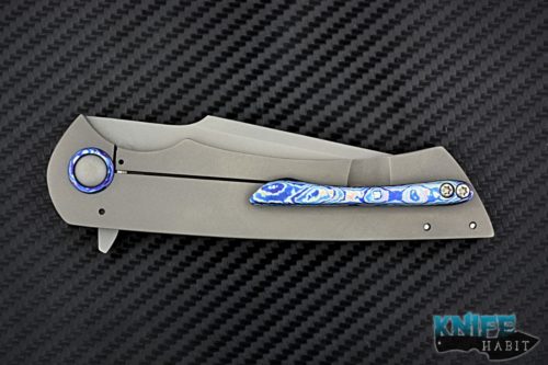 custom JI Knives bolt knife, timascus backspacer, timascus clip, ceramic bearings, z-finit blade