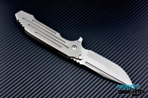 custom Peter Rassenti SNAFU XL integral knife, top wedge 4 inch blade