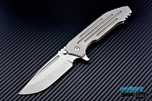 custom Peter Rassenti SNAFU XL integral knife, top wedge 4 inch blade