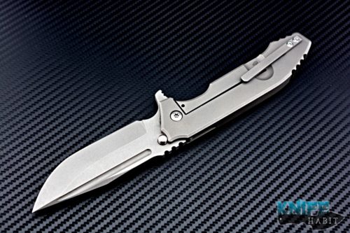 custom Peter Rassenti SNAFU XL integral knife, top wedge 4 inch blade