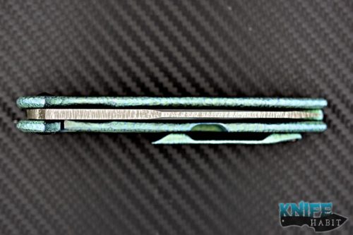 custom gavko knives small mako knife for sale, sculpted titanium green anodized handle
