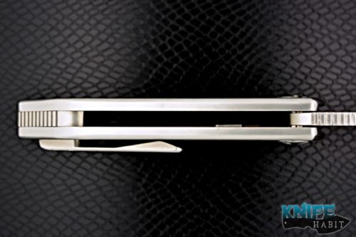 custom darrel ralph dominator v4 knife, ddr level 4, titanium frame, titanium backspacer, titanium clip, 3.5" s35vn blade steel, satin finish