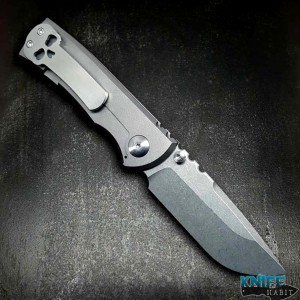 mid-tech ramon chaves american made redencion 228, s35vn blade steel, stonewashed titanium frame, skull clip
