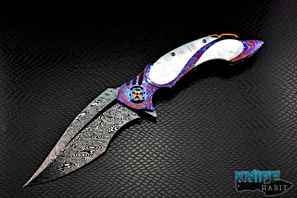 Ron Best Phaze Full Timascus with White Pearl & Damasteel – Knife Habit