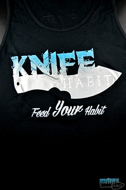 custom mens black knife habit tank top gear