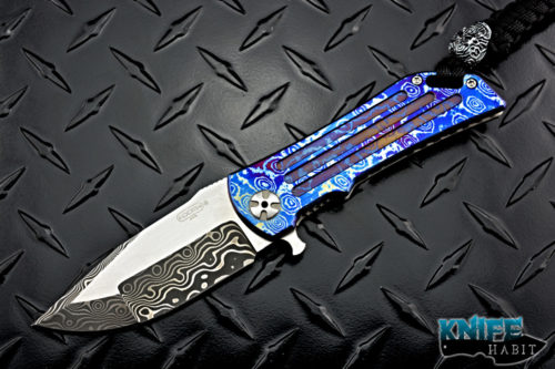 custom darrel ralph dominator level 4 knife, mokuti frame, mokuti clip, mokuti backspacer, damascus blade,