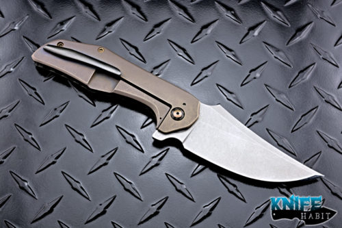 custom geoff blauvelt tuffknives xl persian knife, stellite 6k blade steel stonewashed, carbon fiber, westinghouse micarta