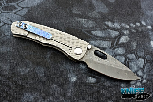 custom DSK Tactical diamondback knife, damascus blade, mokuti clip, titanium frame lock