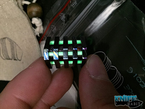 custom chris warden mokuti tricolour tritium diablo knife bead