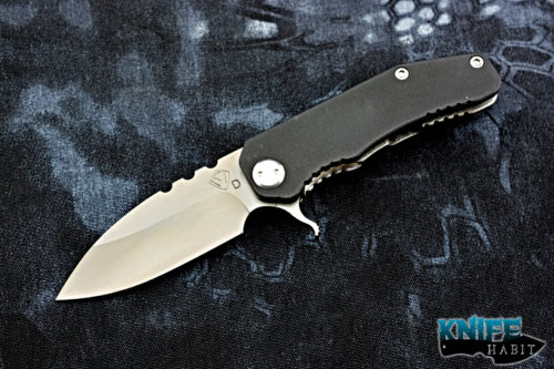 mid-tech medford knife and tool 187f flipper knife, pvd d2 blade steel, black g10 handle