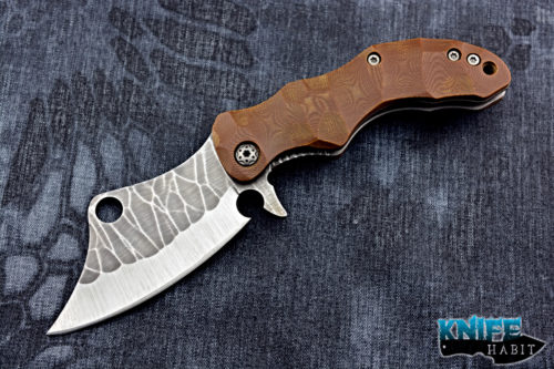 custom andy aperion ganondorf cleaver flipper knife, coyote brown g10