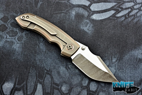 custom david mosier hybrid moments knife, etched blade