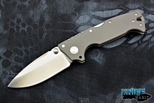 custom demko knives ad10 plus p all titanium knife, satin 3v blade steel