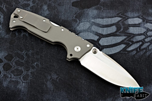 custom demko knives ad10 plus p all titanium knife, satin 3v blade steel
