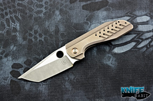 custom geoff blauvelt tuffknives catalyst knife, copper bronzed titanium