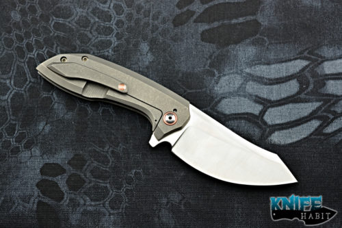 custom geoff blauvelt tuffknives kdr knife, copper superconductor, cpm 154 blade steel