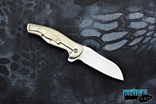 custom gerry mcginnis mini vicarious knife, carbon fiber speed hole scales