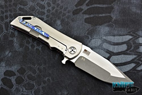 semi-custom darrel ralph dominator level 3 knife, v4 s35vn bowie blade, mokuti handle