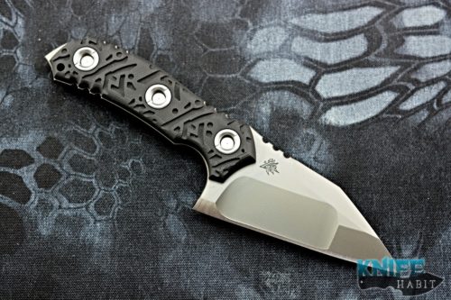 custom dj urbanovsky american kami m16 knife, fixed blade, s35vn steel, anthracite grey dlc, black g10 handle
