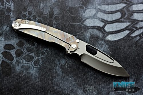 semi-custom greg medford infraction knife, carbon fiber, black pvd d2 blade