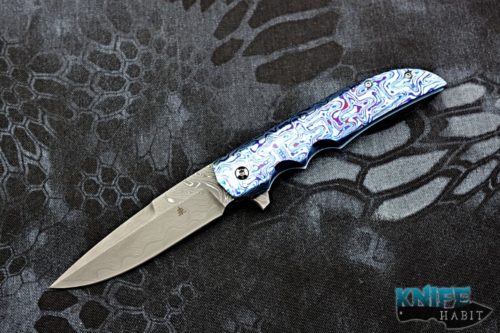 semi-custom andre de villiers hummer knife, adv tactical, blue anodized, acid washed, s35vn blade