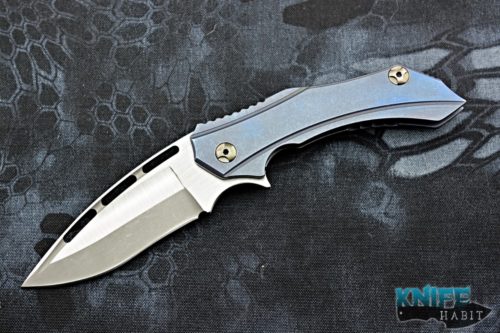 custom mikkel willumsen maddog knife, blue