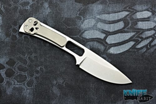 semi-custom ramon chaves american made rck 9 fixed blade knife, skull clip, 3v blade steel