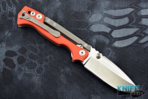 custom demko ad15 knife, orange g10, 3v blade steel