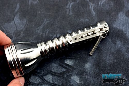 custom don mcgizmo makai flashlight, titanium, 6v, xml-2 led, 2x123 head, tec tritium