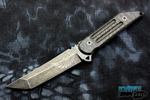 semi-custom jake hoback kwaiback fixed blade knife, eagle wings special edition, fallout m390 blade steel
